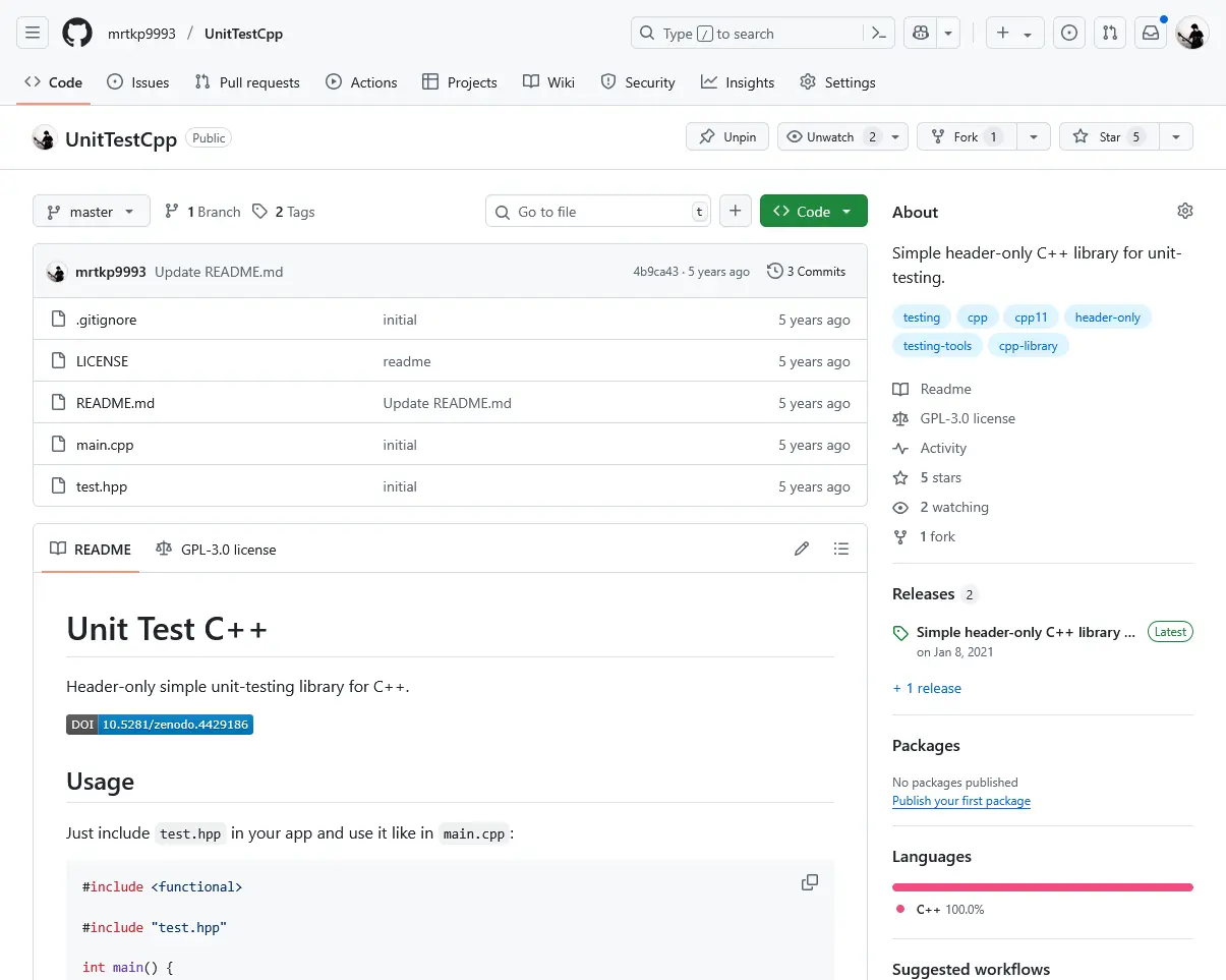 Unit Test C++: Simple Header-only Unit Testing Framework
