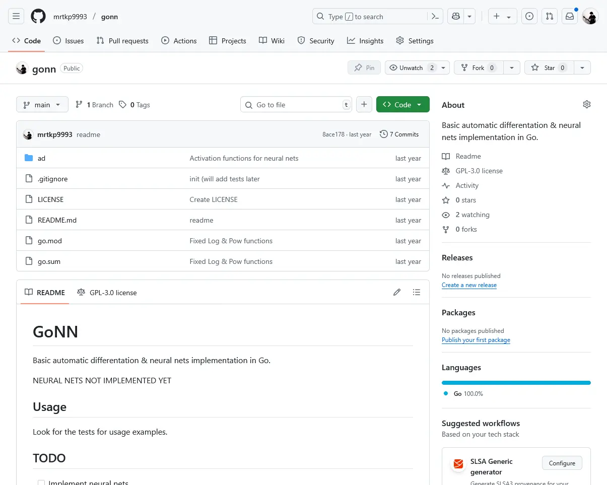 GoNN: Reverse-mode automatic differentiation & neural network library in Go