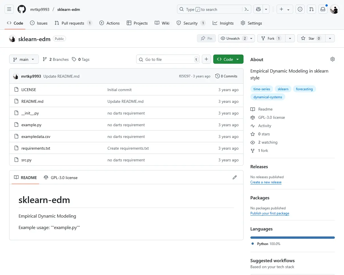 sklearn-edm: Emprical Dynamical Modeling (EDM) in sklearn