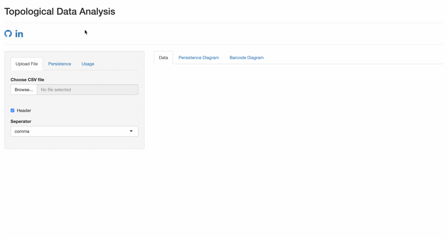 TDAShiny: Persistance and Barcode Diagram Visualization